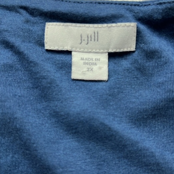 J Jill Embroidered Blue Sleeveless Top - Picture 6 of 8